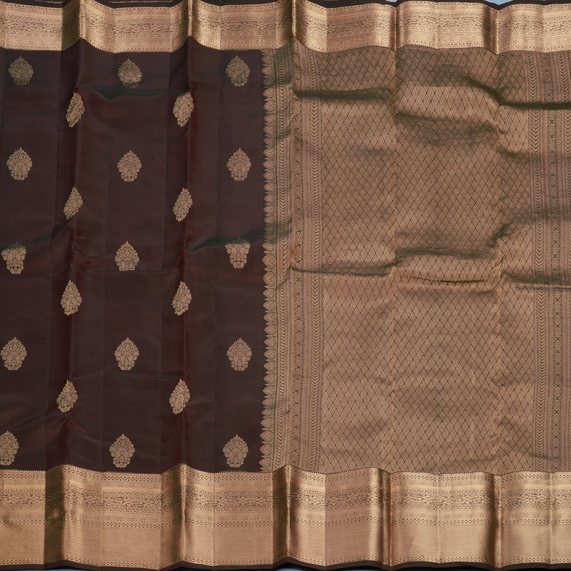 Hayagrivas Handloom Coffee Brown Kanjivaram Silk Saree KBF695G6-3