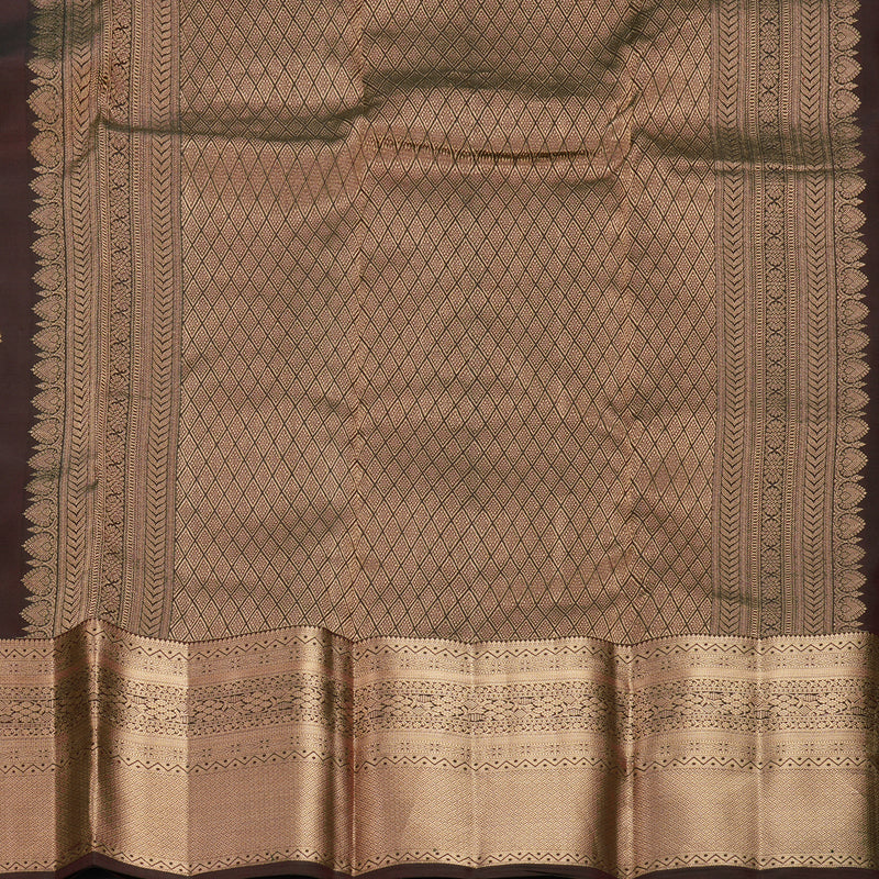 Hayagrivas Handloom Coffee Brown Kanjivaram Silk Saree KBF695G6-3