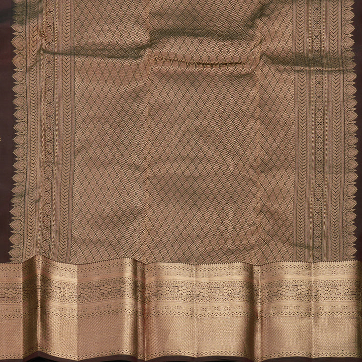 Hayagrivas Handloom Coffee Brown Kanjivaram Silk Saree KBF695G6-3