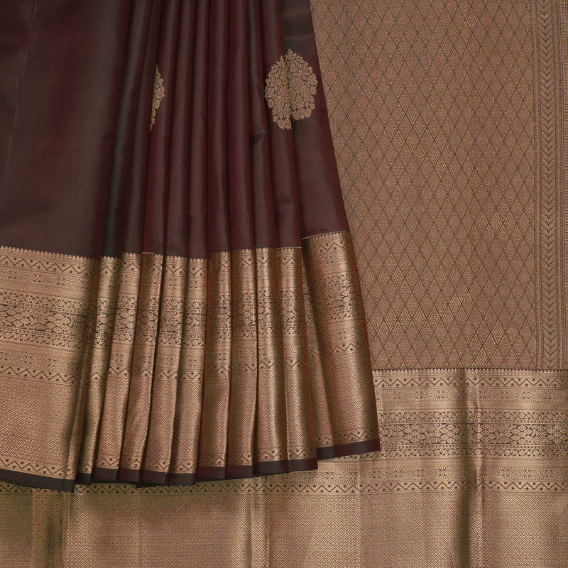 Hayagrivas Handloom Coffee Brown Kanjivaram Silk Saree KBF695G6-3