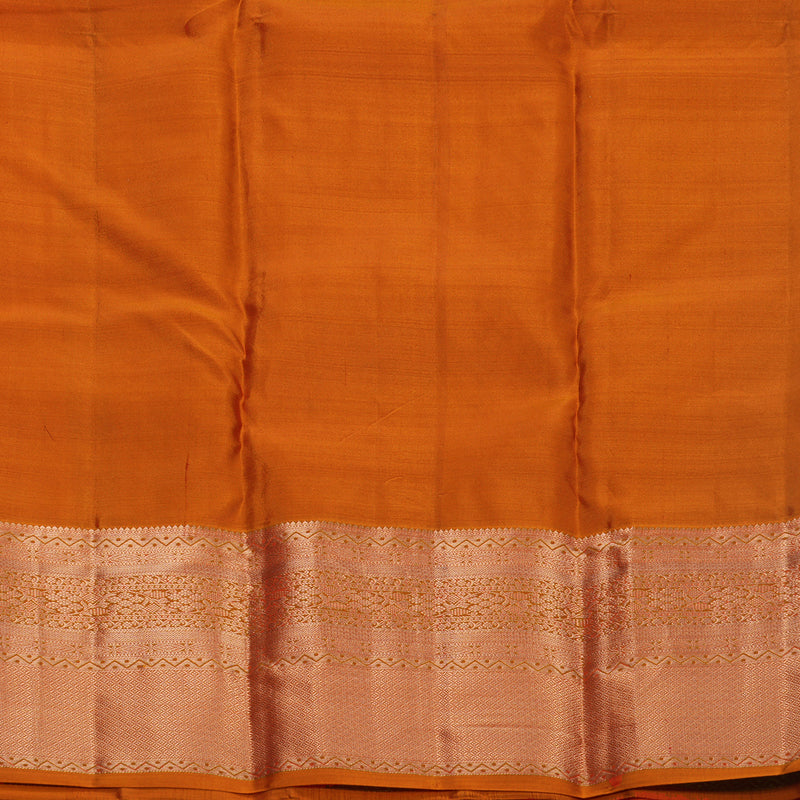 Hayagrivas Handloom Orange Kanjivaram Silk Saree KBF695G6-5