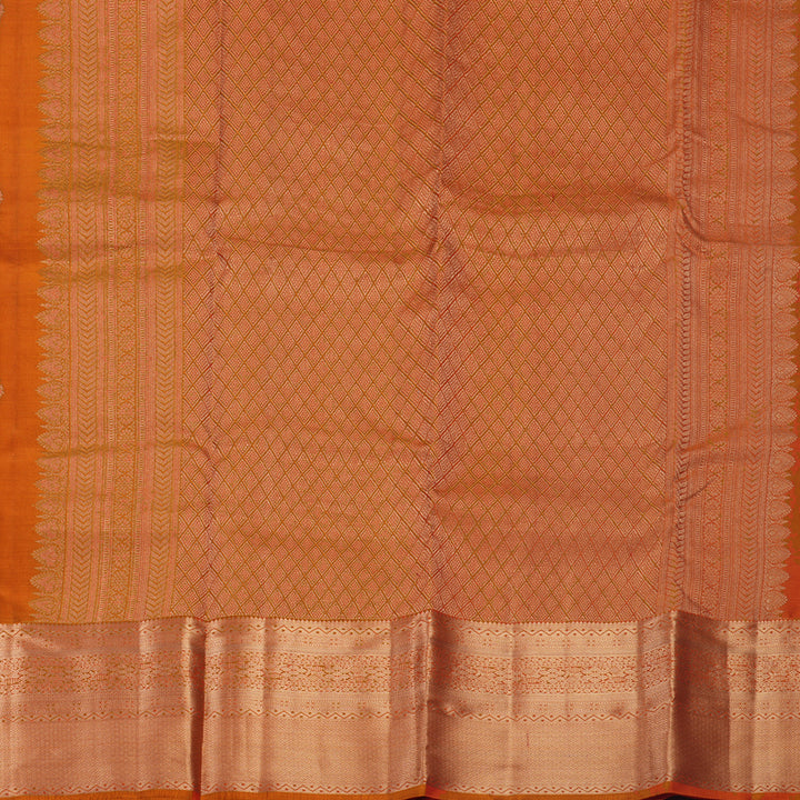 Hayagrivas Handloom Orange Kanjivaram Silk Saree KBF695G6-5