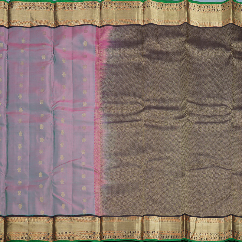 Hayagrivas Handloom Dual Tone (Teal &amp; Pink) Kanjivaram Silk Saree KBF695G7-10