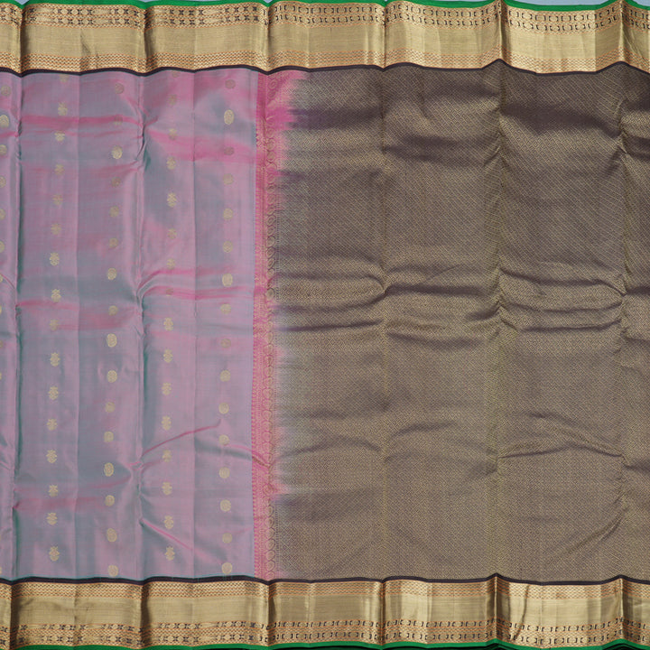 Hayagrivas Handloom Dual Tone (Teal &amp; Pink) Kanjivaram Silk Saree KBF695G7-10