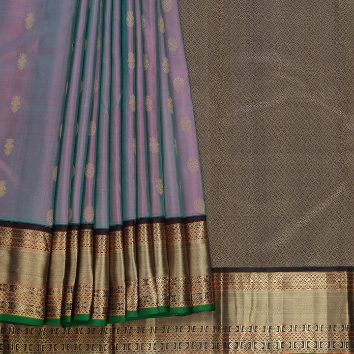 Hayagrivas Handloom Dual Tone (Teal &amp; Pink) Kanjivaram Silk Saree KBF695G7-10