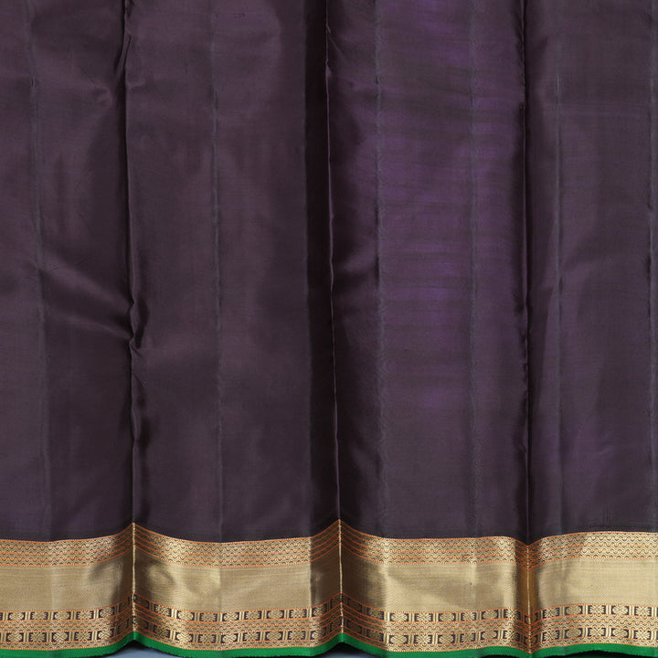 Hayagrivas Handloom Orangish-Pink Kanjivaram Silk Saree with Kanchana Brown Border KBF695G7-8