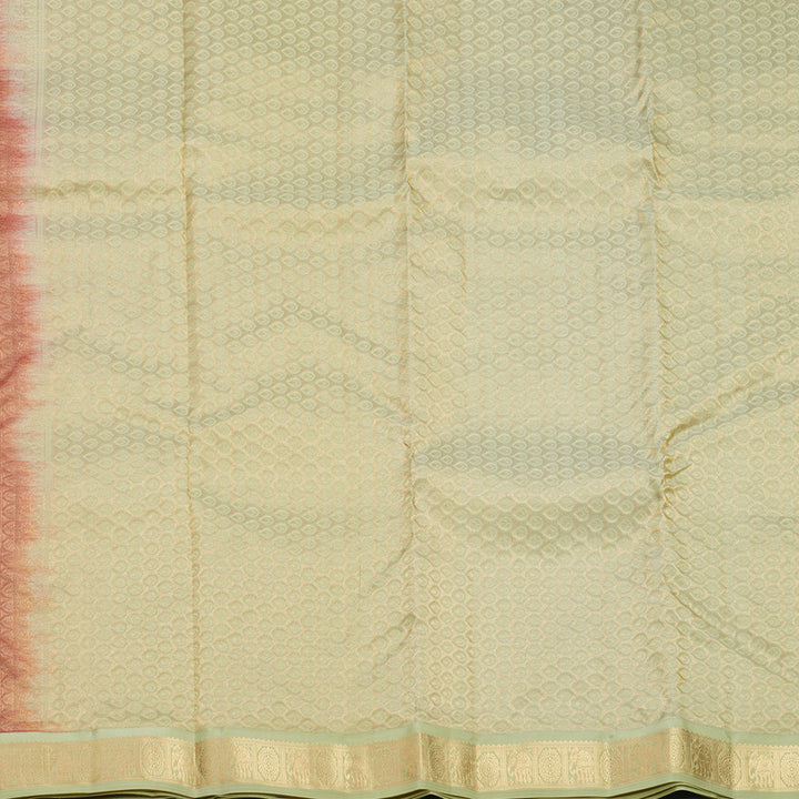 Hayagrivas Handloom Wine Maroon Kanjivaram Silk Saree with Pista Green Border KBF695G9-4
