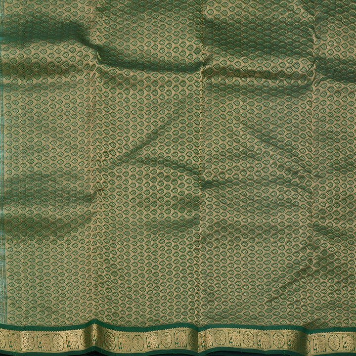 Hayagrivas Handloom Pista Green Kanjivaram Silk Saree with Karum Pachai Border KBF695G9-6