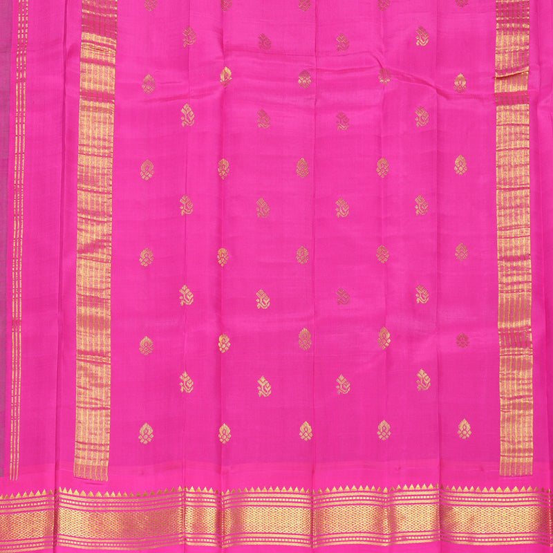 Hayagrivas Fluorescent Green Pure One-sided border Kanjivaram Silk Saree KBF696G1-13