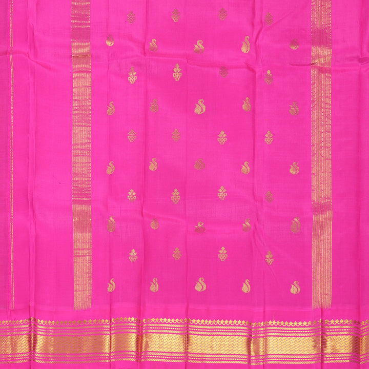 Hayagrivas Khaki Brown Pure One-sided border Kanjivaram Silk Saree KBF696G1-15