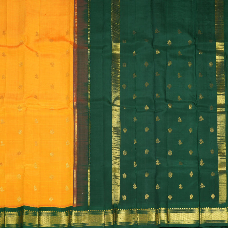 Hayagrivas Mambazham Yellow Pure One-sided border Kanjivaram Silk Saree KBF696G1-25