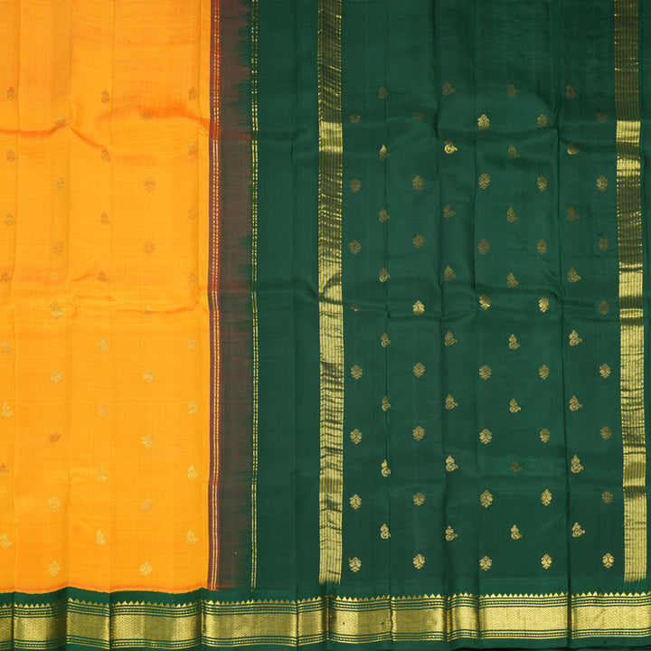 Hayagrivas Mambazham Yellow Pure One-sided border Kanjivaram Silk Saree KBF696G1-25