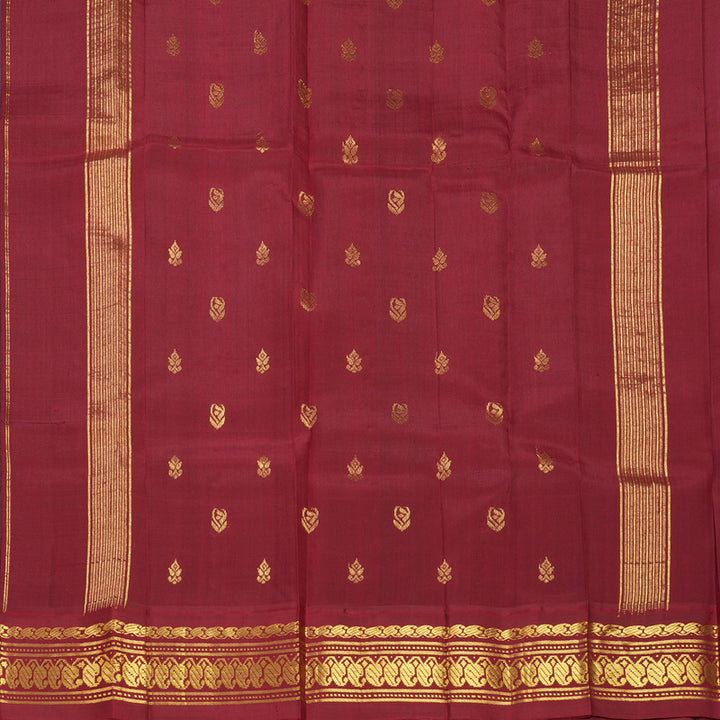 Hayagrivas Peacock Green Pure One-sided border Kanjivaram Silk Saree KBF696G1-31