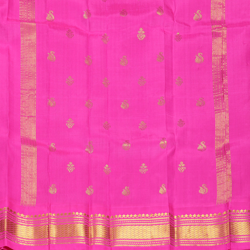 Hayagrivas Khaki Brown Pure One-sided border Kanjivaram Silk Saree KBF696G1-48