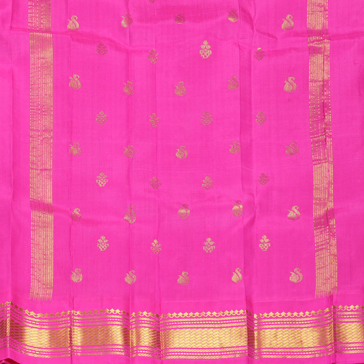 Hayagrivas Khaki Brown Pure One-sided border Kanjivaram Silk Saree KBF696G1-48