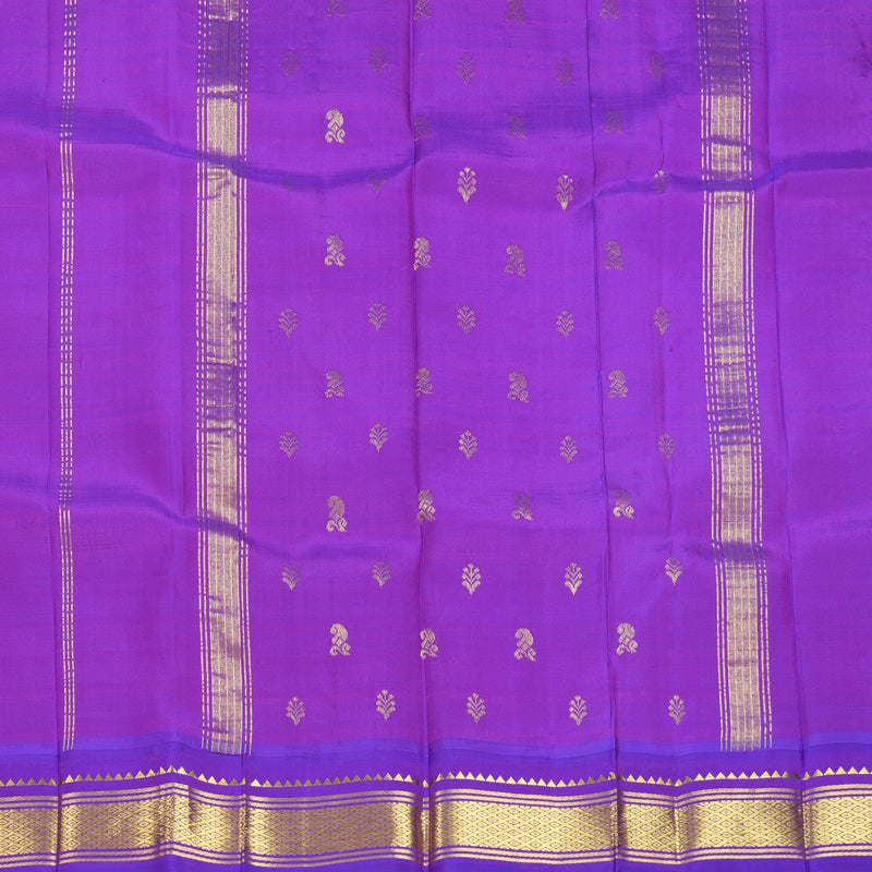 Hayagrivas Peach Orange Pure One-sided border Kanjivaram Silk Saree KBF696G1-53