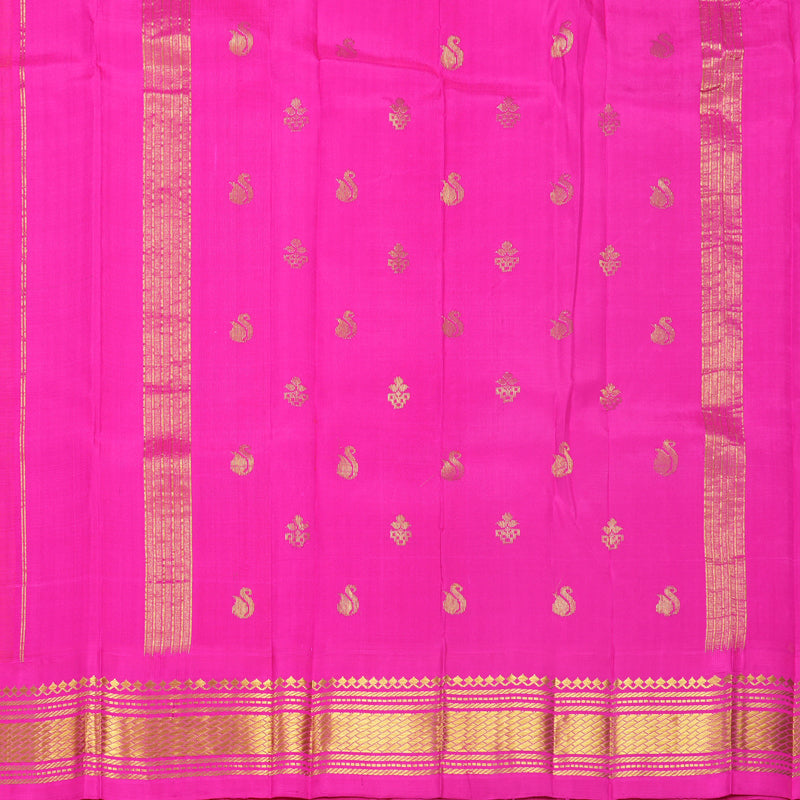 Hayagrivas Fanta Orange Pure One-sided Border Kanjivaram Silk Saree KBF696G1-55
