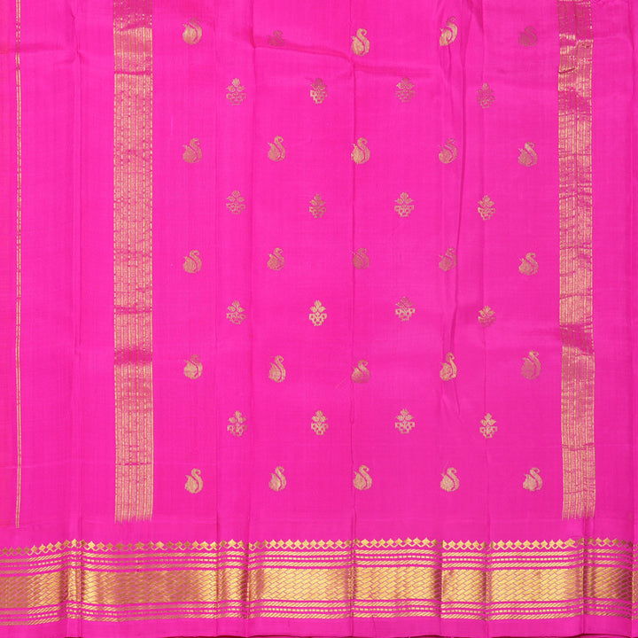 Hayagrivas Fanta Orange Pure One-sided Border Kanjivaram Silk Saree KBF696G1-55
