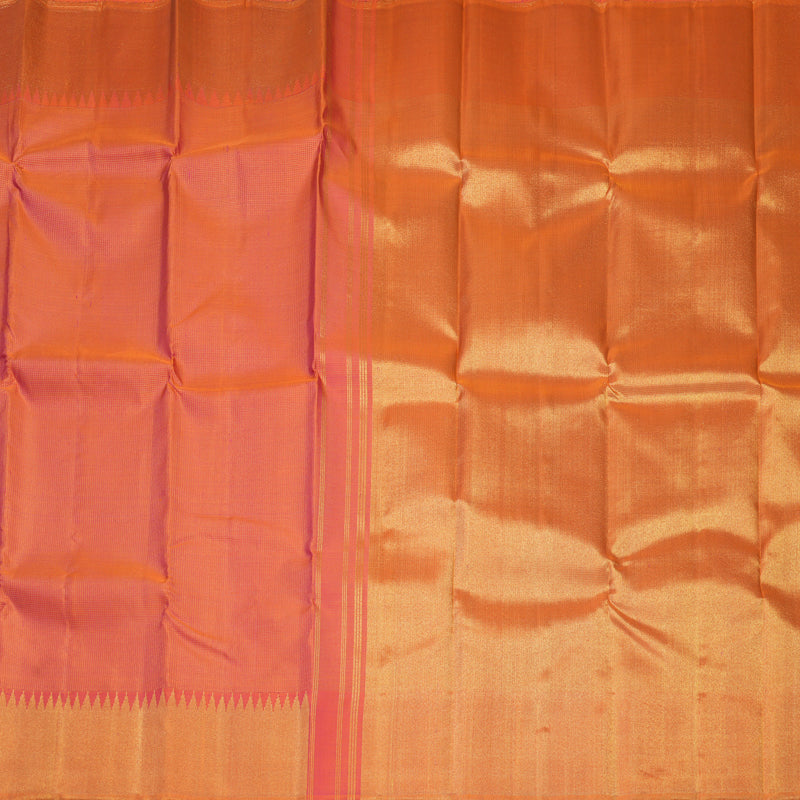 Hayagrivas Handloom Orangish-Pink Kanjivaram Silk Saree KBF698G1-1