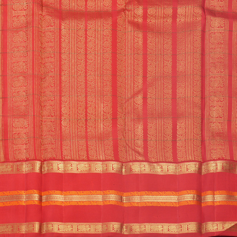 Hayagrivas Handloom Lemon Yellow Kanjivaram Silk Saree with Ganga Jamuna Border KBF698G3-1