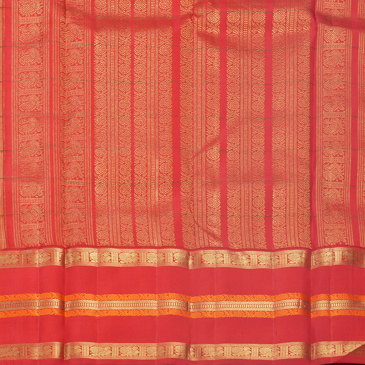 Hayagrivas Handloom Lemon Yellow Kanjivaram Silk Saree with Ganga Jamuna Border KBF698G3-1
