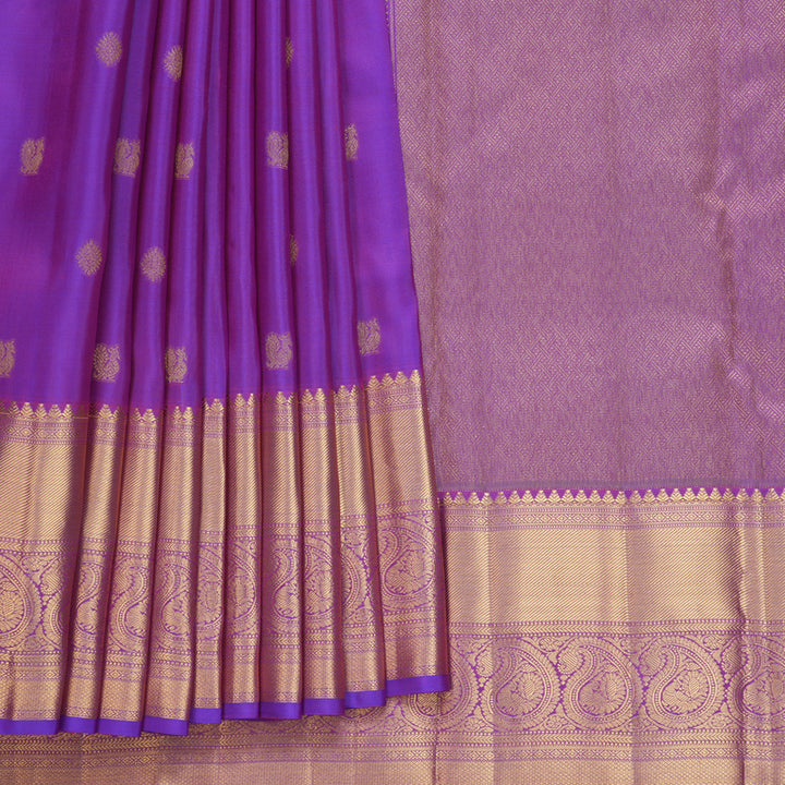 Hayagrivas Handloom Purple Kanjivaram Silk Saree KBF699G1-1