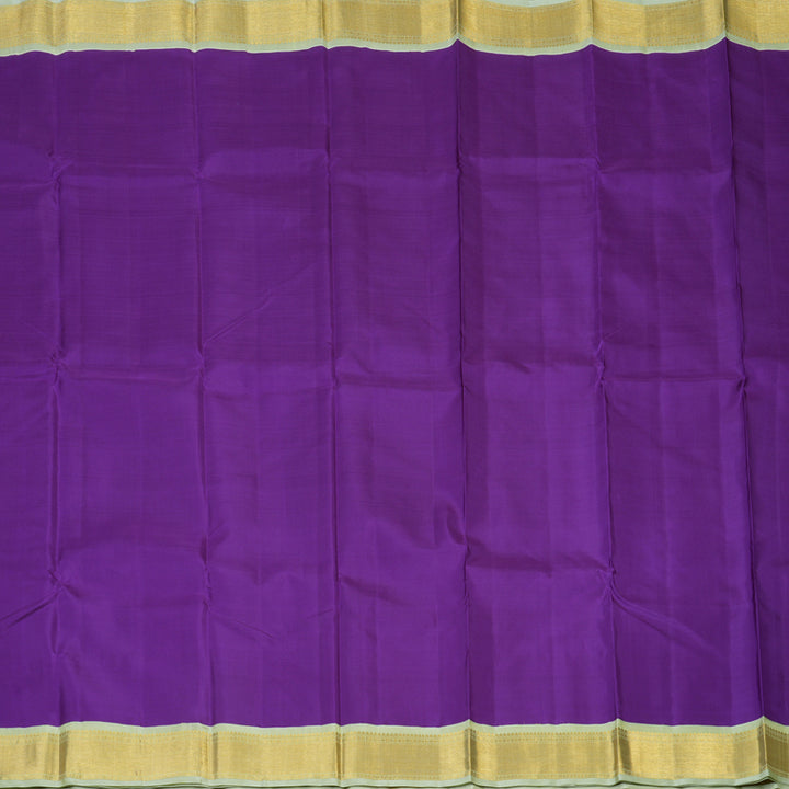 Hayagrivas Handloom Purple Kanjivaram Silk Saree with Powder Green Border KBF69D6-1