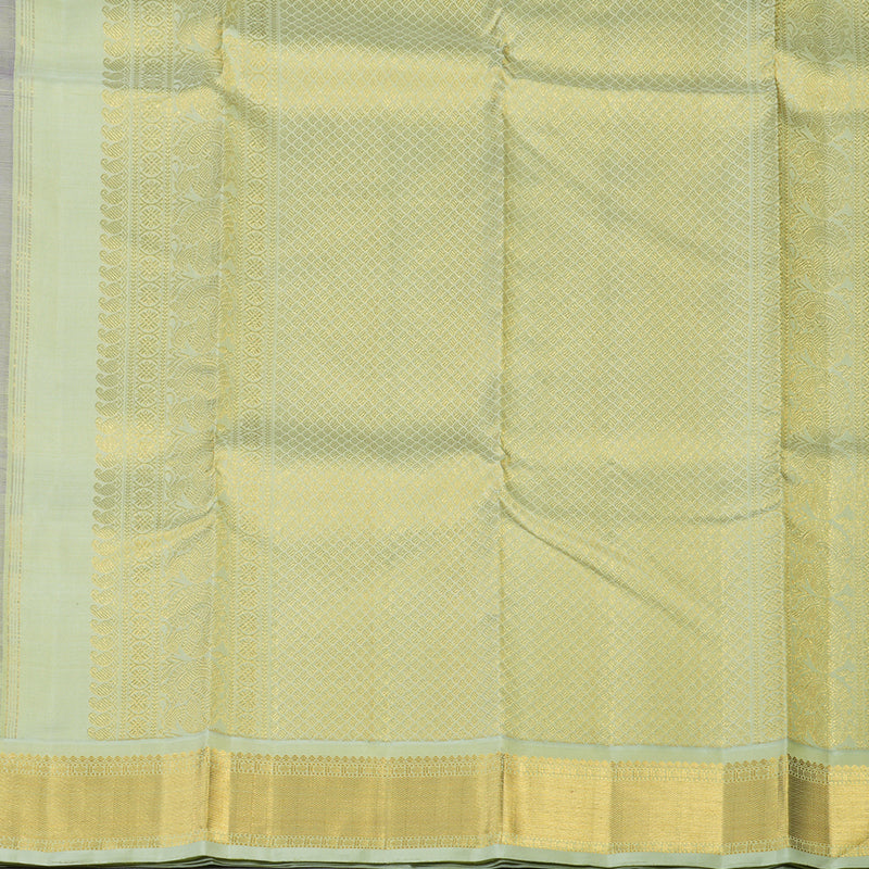 Hayagrivas Handloom Purple Kanjivaram Silk Saree with Powder Green Border KBF69D6-1