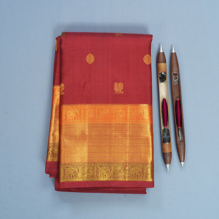 Hayagrivas Handloom Red Kanjivaram Silk Saree KBF700G2-1