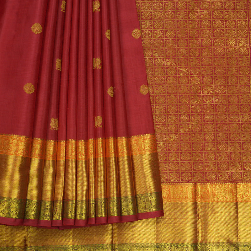 Hayagrivas Handloom Red Kanjivaram Silk Saree KBF700G2-1