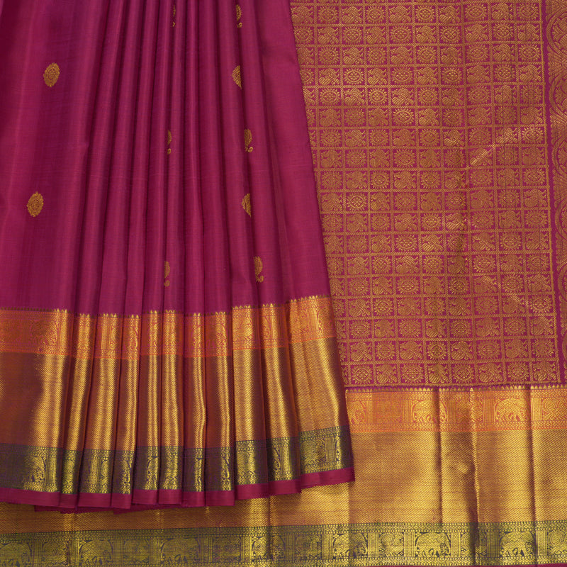 Hayagrivas Handloom Magenta Kanjivaram Silk Saree KBF700G2-2