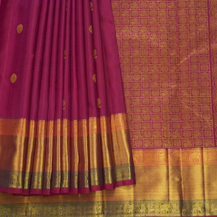 Hayagrivas Handloom Magenta Kanjivaram Silk Saree KBF700G2-2
