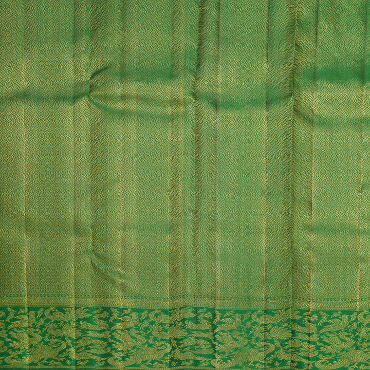 Hayagrivas Handloom Pista Green Kanjivaram Silk Saree with Bottle Green Border KBF701G1-1