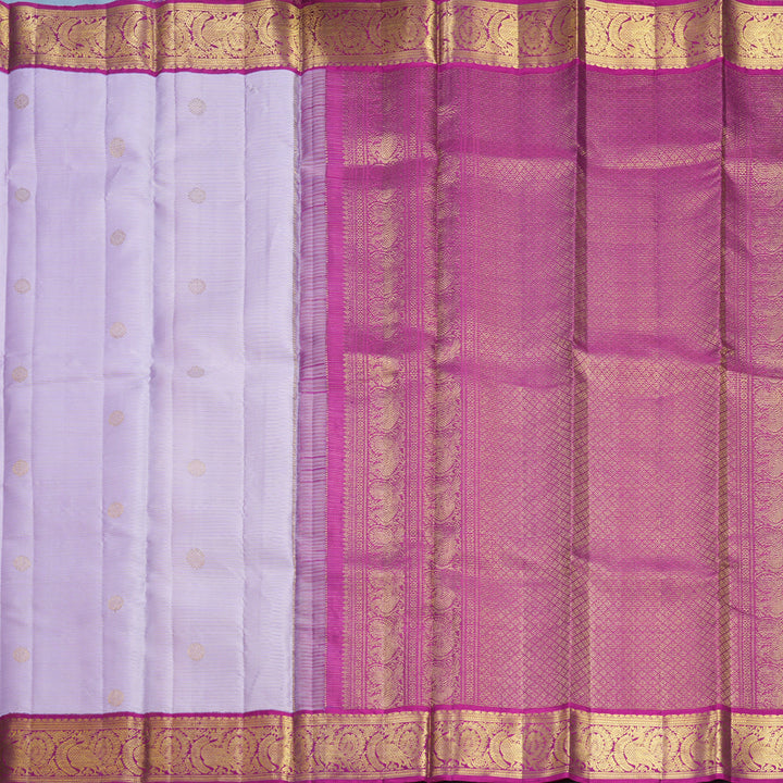 Hayagrivas Handloom Lilac Kanjivaram Silk Saree with Magenta Border KBF701G2-1