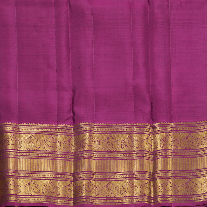 Hayagrivas Handloom Coffee Brown Kanjivaram Silk Saree with Purple Border KBF702G1-1