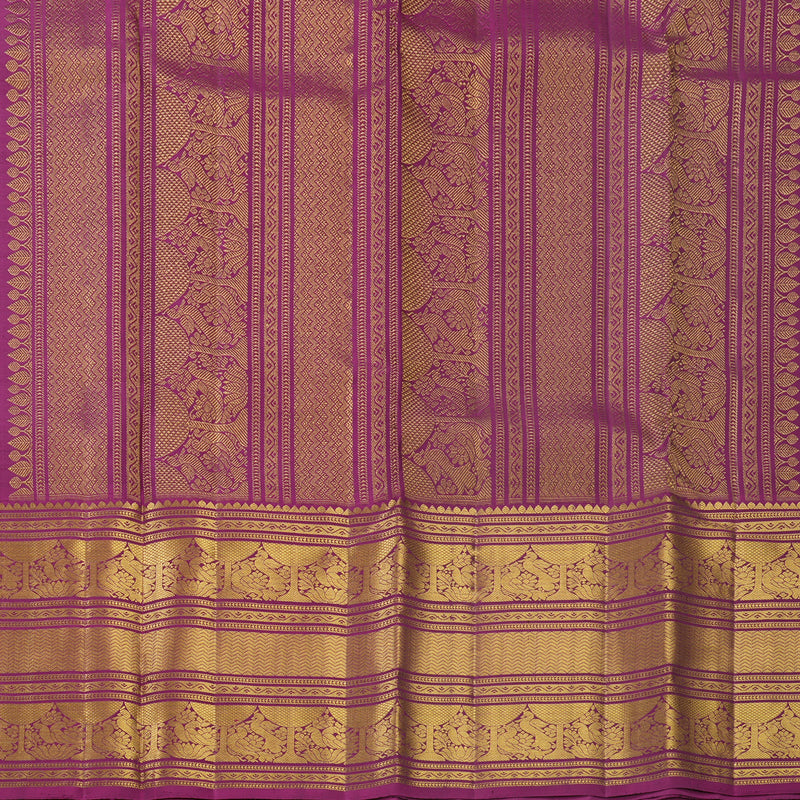 Hayagrivas Handloom Coffee Brown Kanjivaram Silk Saree with Purple Border KBF702G1-1