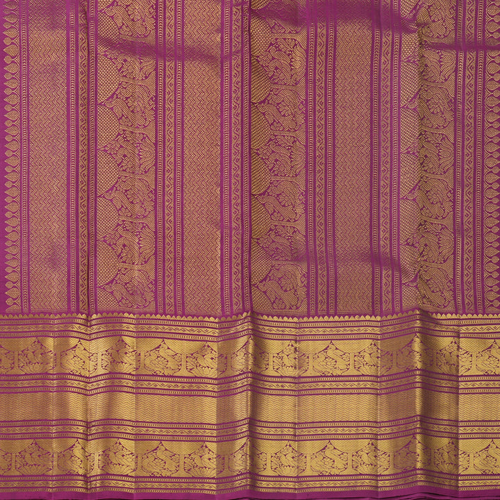 Hayagrivas Handloom Coffee Brown Kanjivaram Silk Saree with Purple Border KBF702G1-1