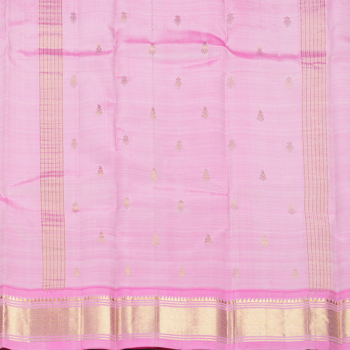 Hayagrivas Mild Pista Green Pure One-sided border Kanjivaram Silk Saree KBF703G1-11