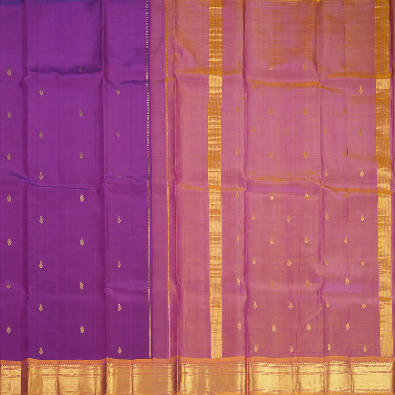 Hayagrivas Purple Pure One-sided border Kanjivaram Silk Saree KBF703G1-12