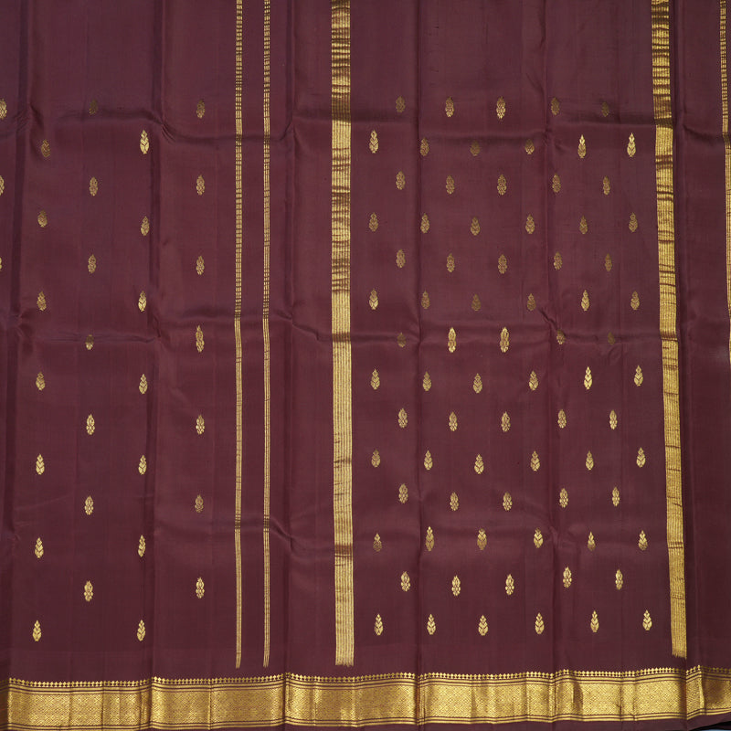 Hayagrivas Coffee Brown Pure One-sided border Kanjivaram Silk Saree KBF703G1-13