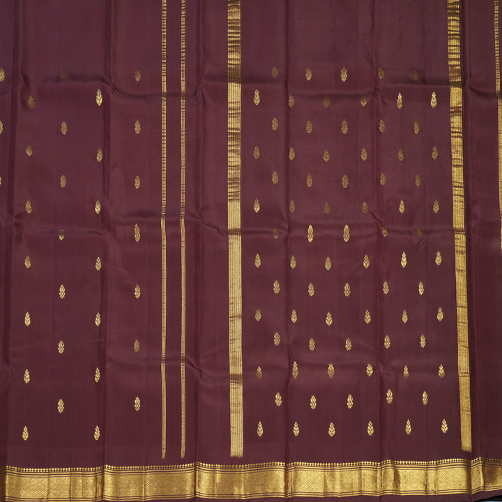 Hayagrivas Coffee Brown Pure One-sided border Kanjivaram Silk Saree KBF703G1-13