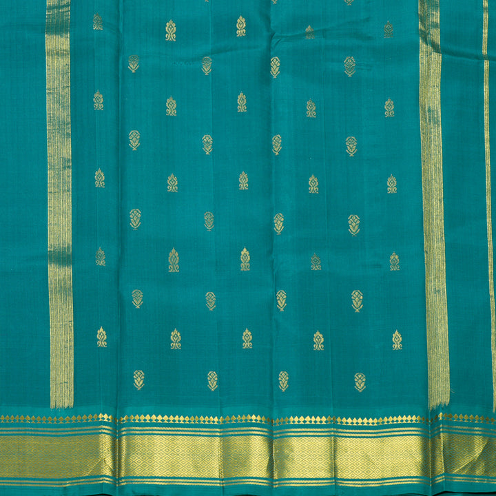 Hayagrivas Dual Tone (Green &amp; Purple) Pure One-sided border Kanjivaram Silk Saree KBF703G1-16
