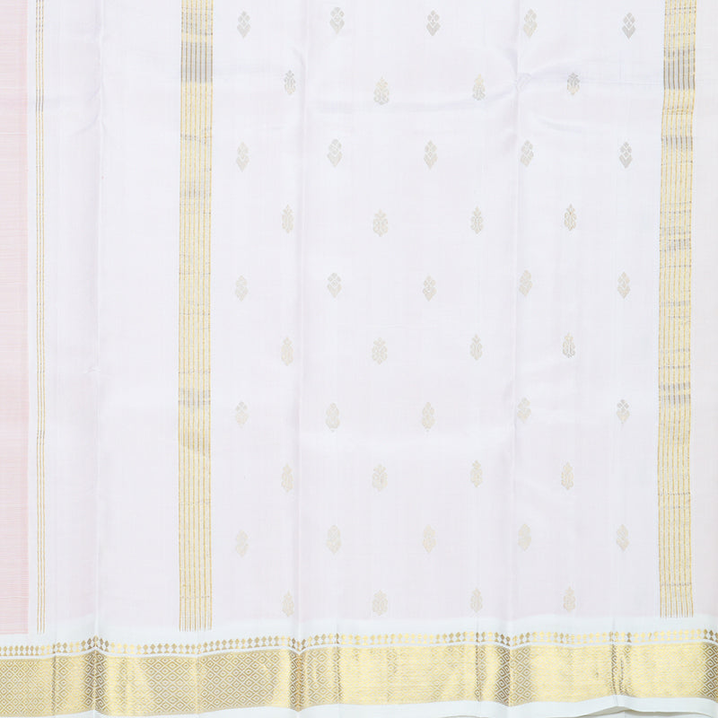 Hayagrivas Peach Orange Pure One-sided border Kanjivaram Silk Saree KBF703G1-2
