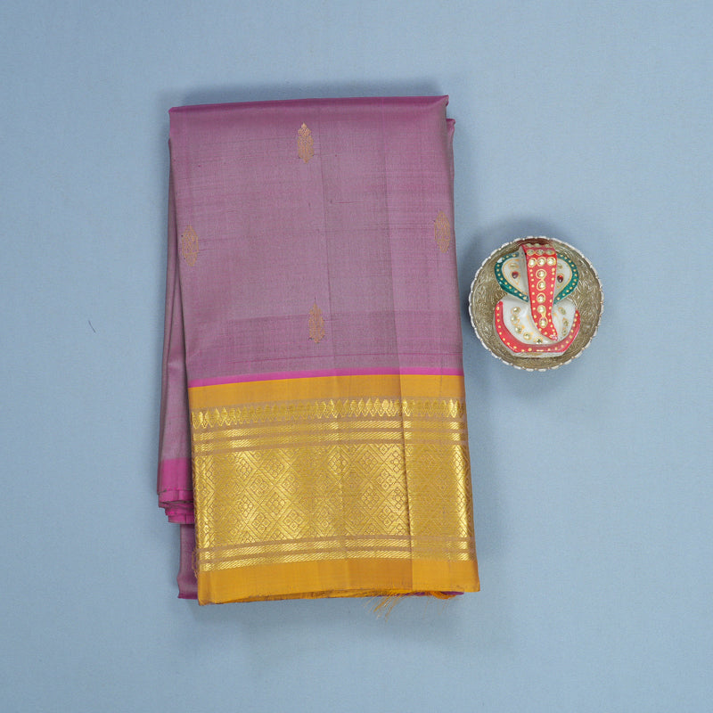 Hayagrivas Lavender (Shot Colour) Pure One-sided border Kanjivaram Silk Saree KBF703G1-22