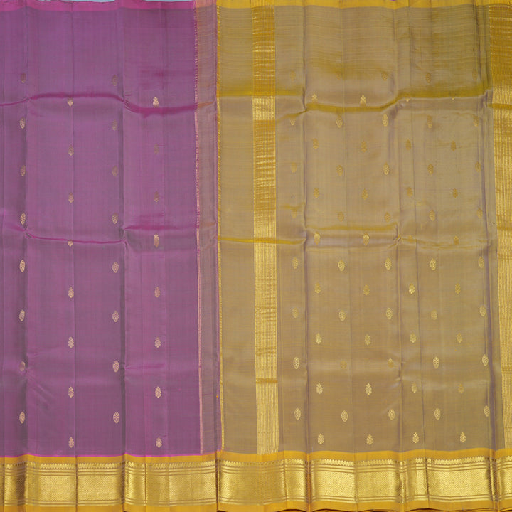 Hayagrivas Lavender (Shot Colour) Pure One-sided border Kanjivaram Silk Saree KBF703G1-22