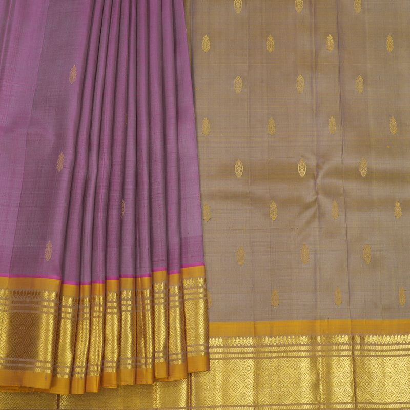 Hayagrivas Lavender (Shot Colour) Pure One-sided border Kanjivaram Silk Saree KBF703G1-22