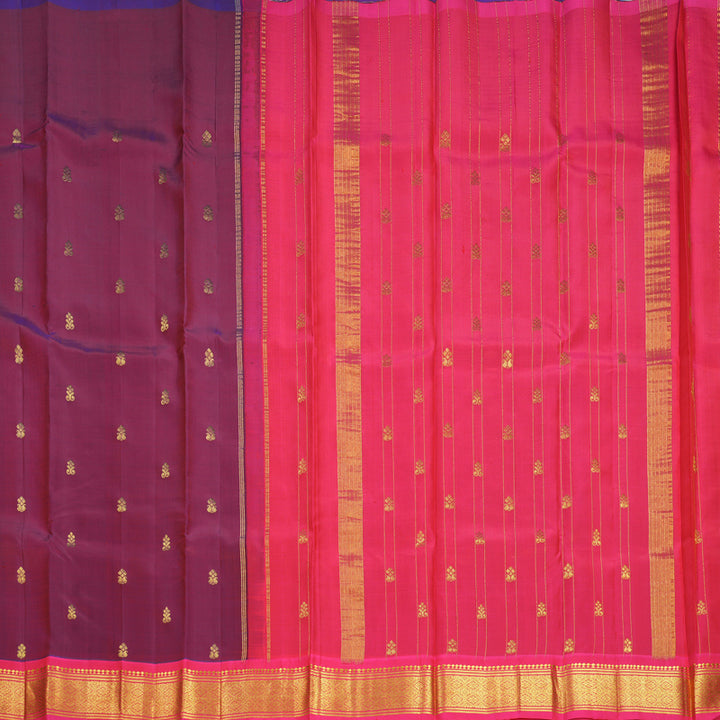 Hayagrivas Rusty Pink Pure One-sided border Kanjivaram Silk Saree KBF703G1-23