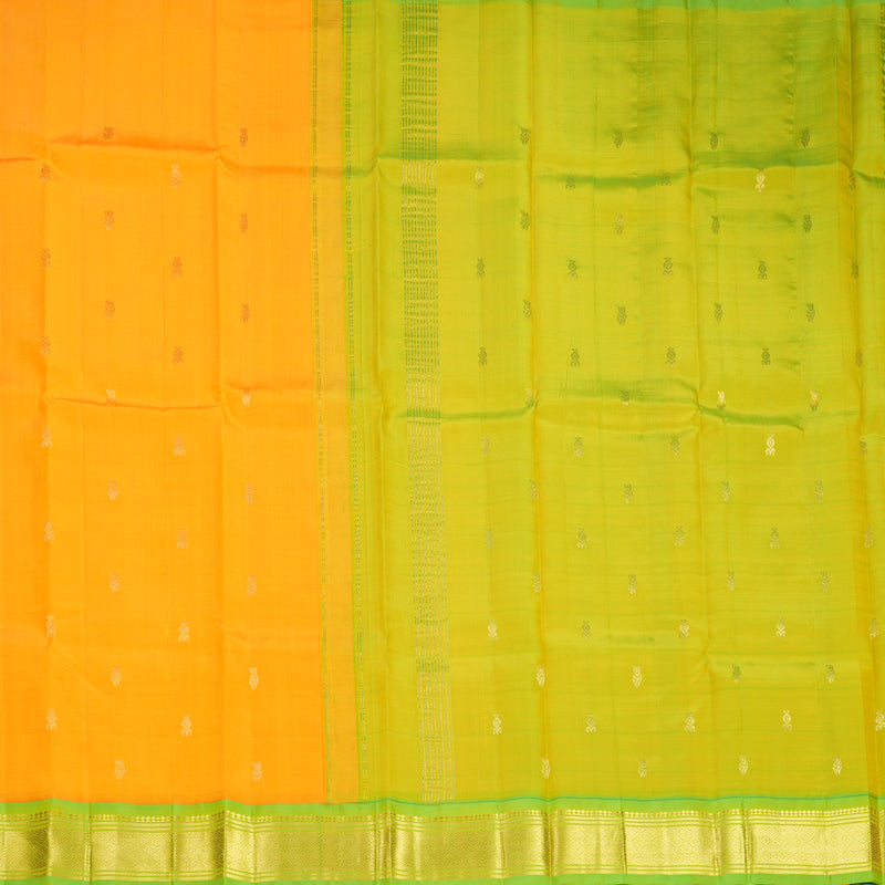 Hayagrivas Mambazham Orange Pure One-sided border Kanjivaram Silk Saree KBF703G1-24