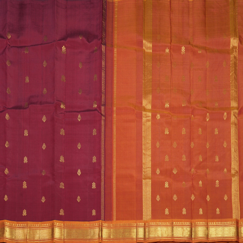 Hayagrivas Maroon Pure One-sided border Kanjivaram Silk Saree KBF703G1-29