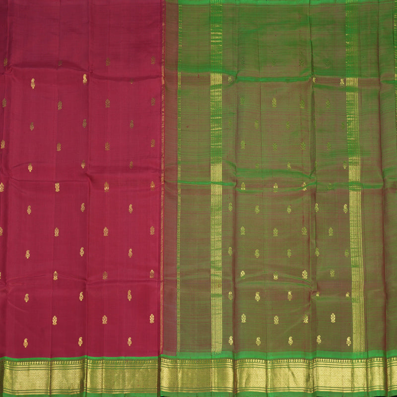Hayagrivas Maroon Pure One-sided border Kanjivaram Silk Saree KBF703G1-30